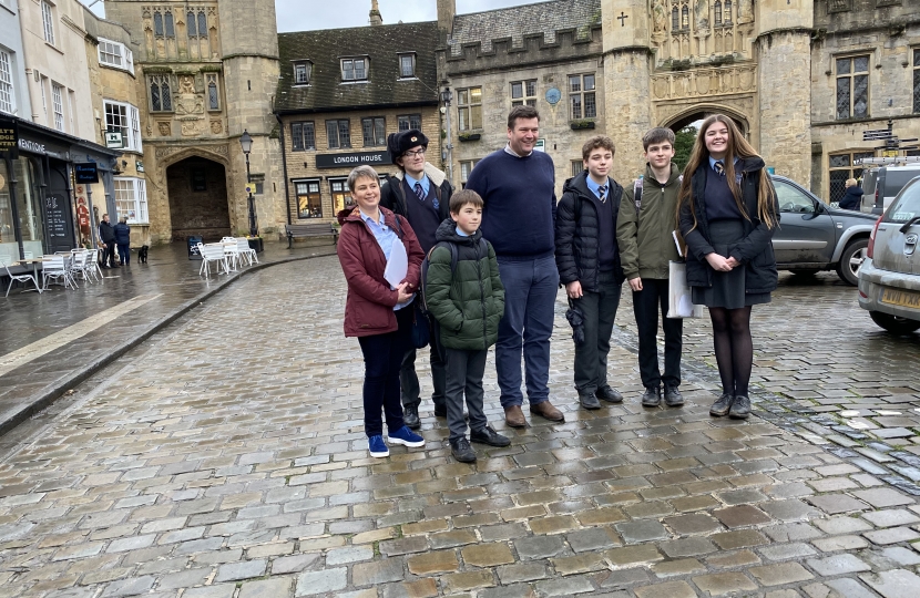 Wells climate activists with MP James Heappey 