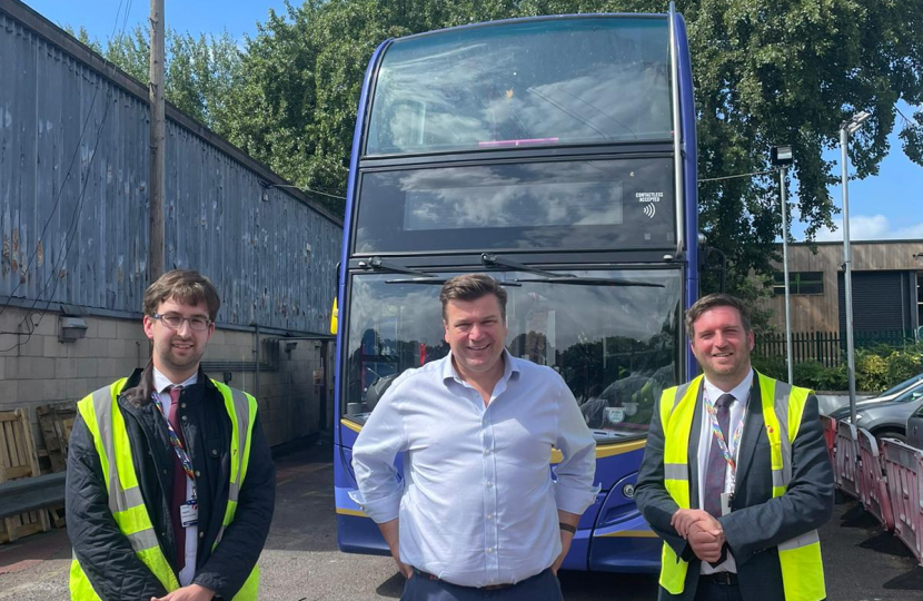 James Heappey at Wells Bus Station 