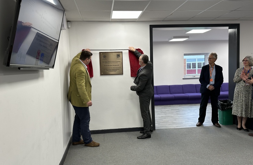 James Heappey opening the sixth form building 