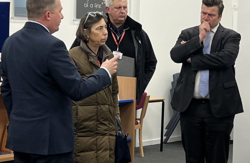 James Heappey MP and Baroness Barran at The Blue School 