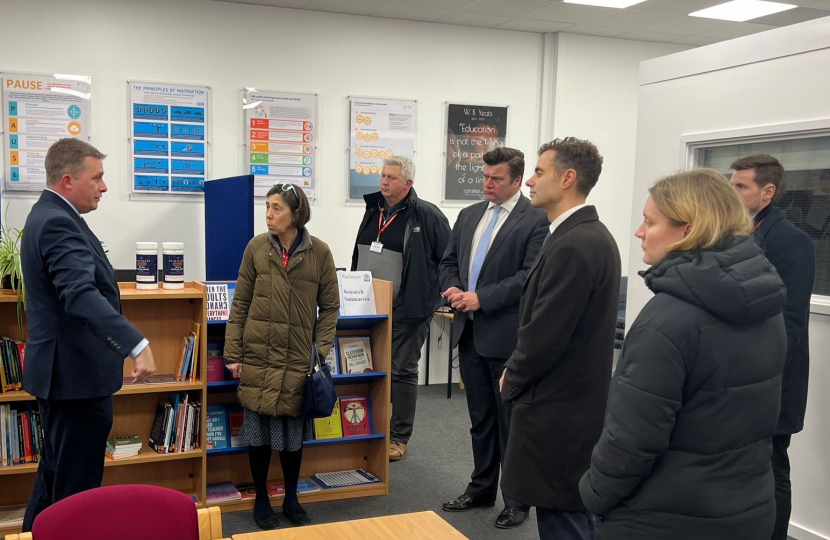 James Heappey MP and Baroness Barran at The Blue School 