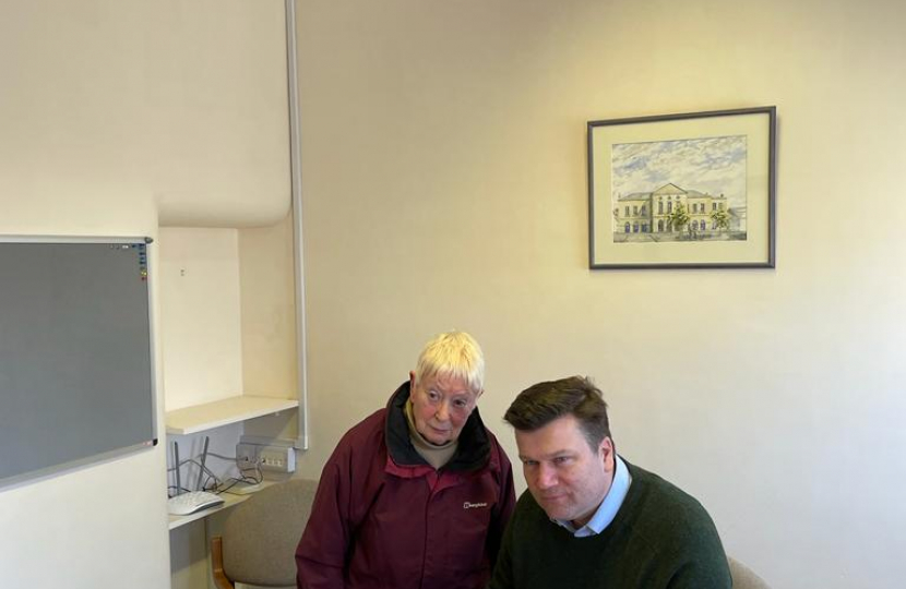 James Heappey signing the HSBC bank branch petition