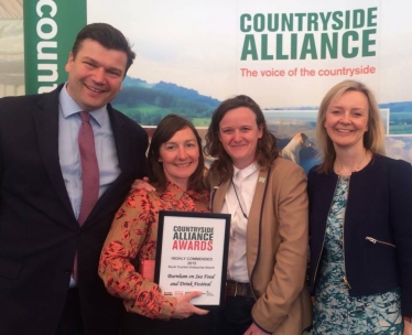 James Heappey with Liz Truss and Bev and Sarah Milner Simonds 