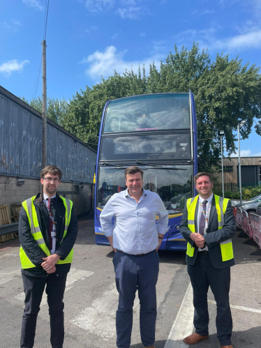 James Heappey at Wells Bus Station 