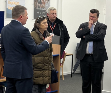 James Heappey MP and Baroness Barran at The Blue School 